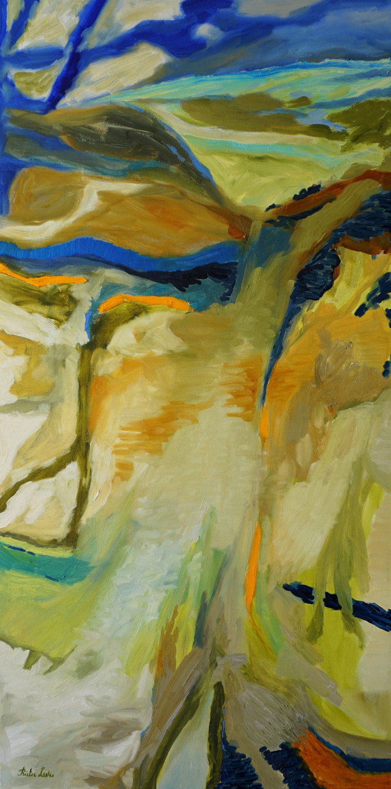 Rūta Levulienė tapytas paveikslas Mano įsivaizduojamos kelionės, Abstrakti tapyba , paveikslai internetu