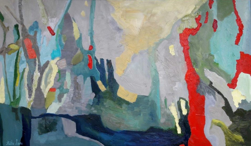Rūta Levulienė tapytas paveikslas Keturios energijos, Abstrakti tapyba , paveikslai internetu