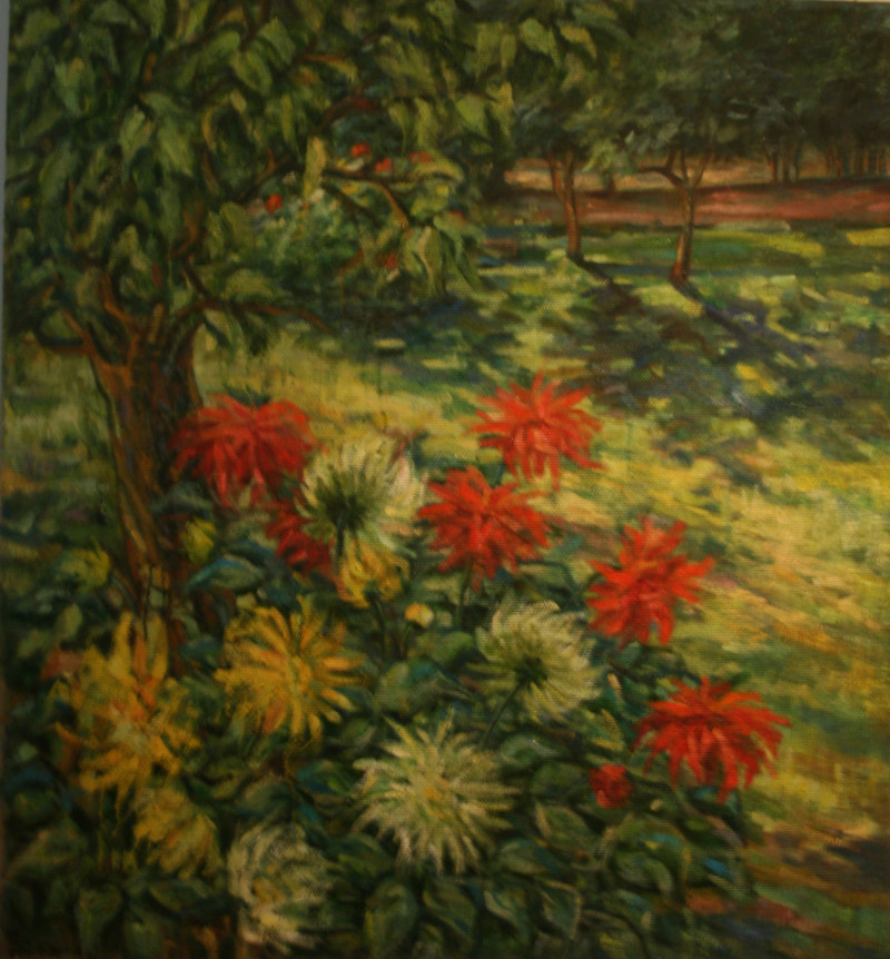 Green Garden original painting by Nomeda Balasevičiūtė. Home