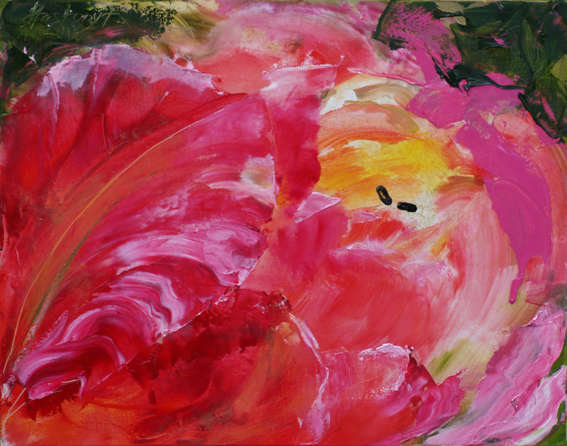 Rasa Staskonytė tapytas paveikslas Bijūninė tulpė, Gėlės , paveikslai internetu