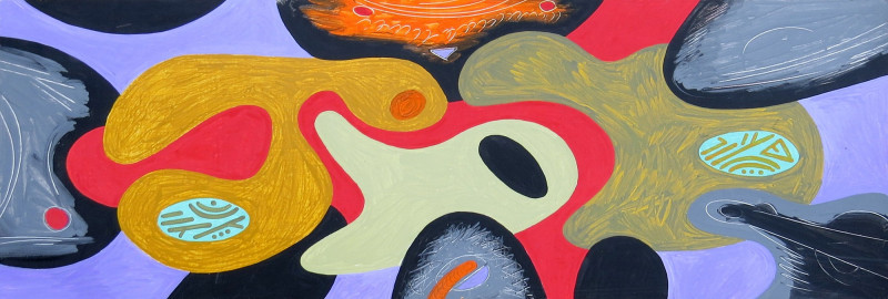 Rimantas Šlipavičius tapytas paveikslas Dialogas su Miro, Abstrakti tapyba , paveikslai internetu