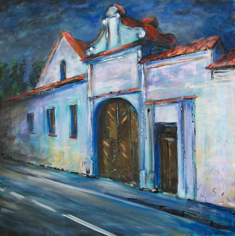 Petras Beniulis tapytas paveikslas Senamiesčio gatvelė, Urbanistinė tapyba , paveikslai internetu