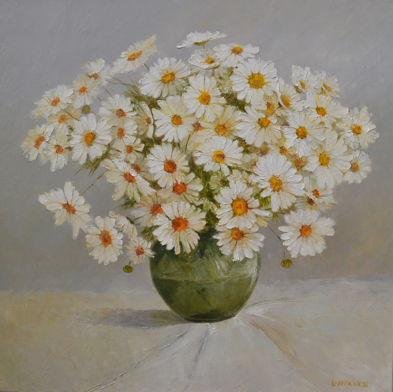 Camomiles original painting by Danutė Virbickienė. Flowers