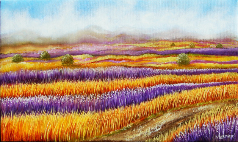 Provence Fields original painting by Viktorija Labinaitė. Landscapes