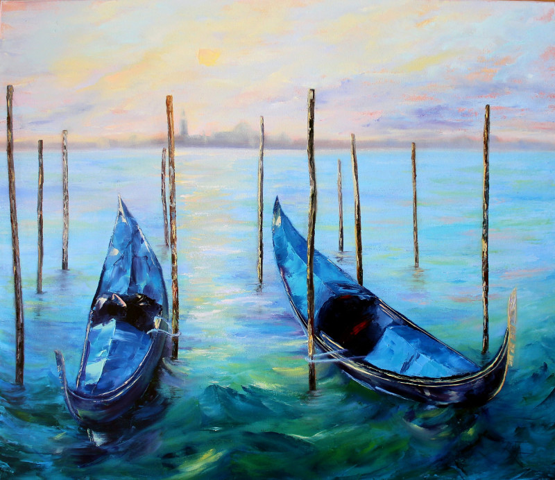 Moment In Venice original painting by Rita Medvedevienė. Landscapes