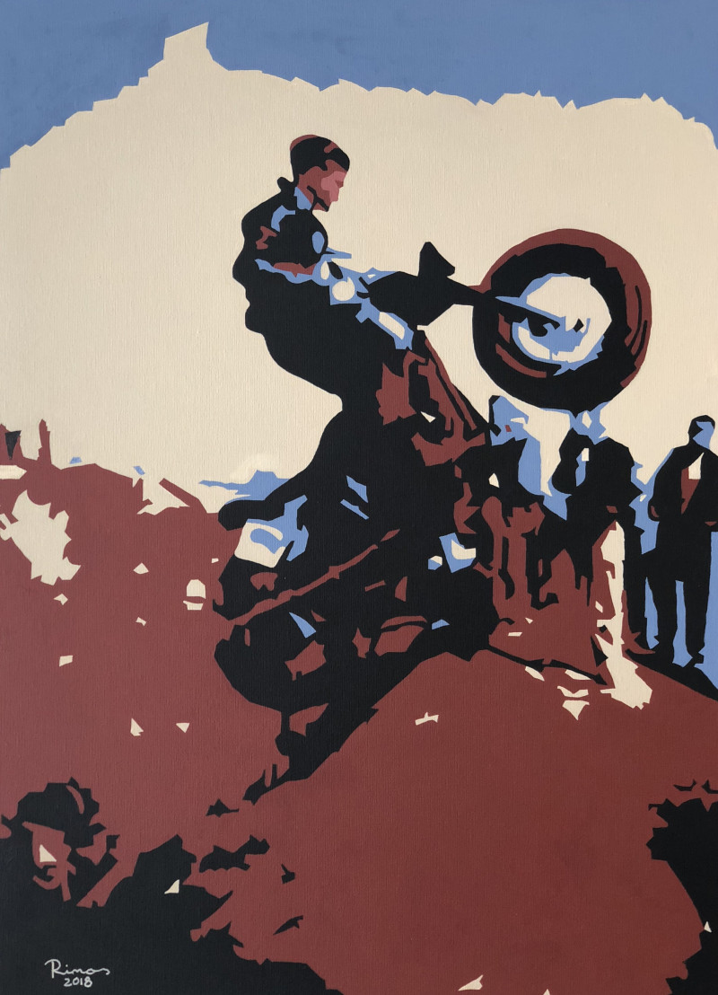 Rimas Bružas tapytas paveikslas Up The Hill, Tapyba akrilu , paveikslai internetu