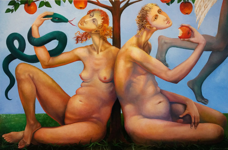Arnoldas Švenčionis tapytas paveikslas Adomas ir Ieva, Aktas , paveikslai internetu