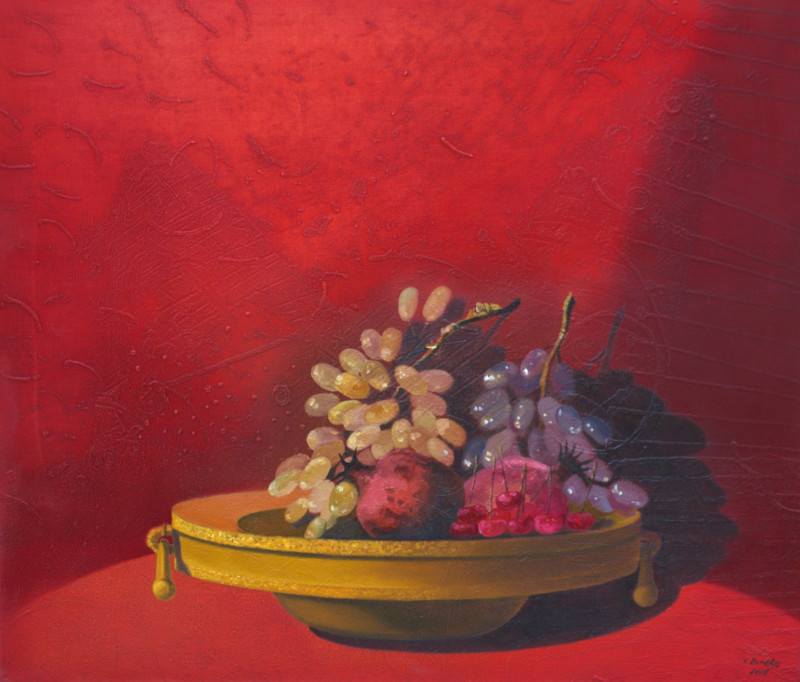 Vidmantas Zarėka tapytas paveikslas Raudona šviesa, Natiurmortas virtuvei , paveikslai internetu