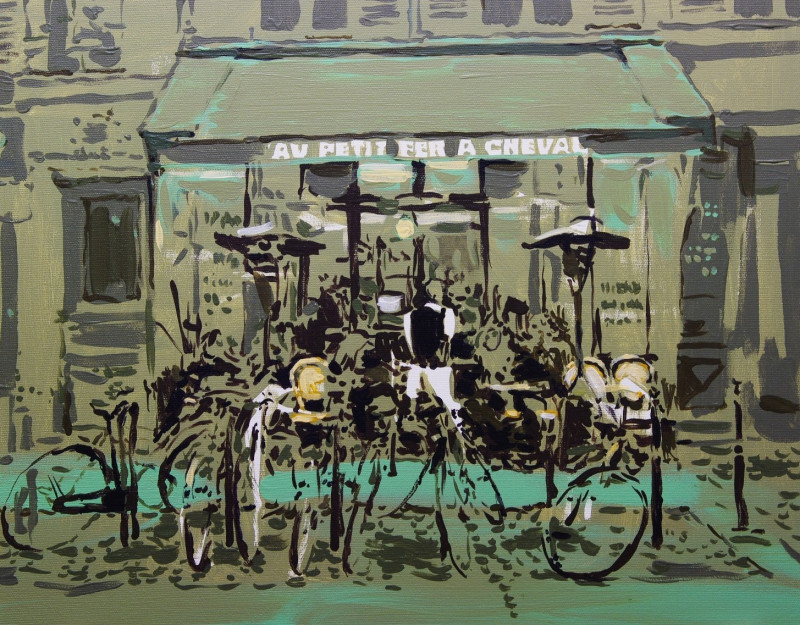 Vygandas Doveika tapytas paveikslas Kažkur Paryžiuje, Urbanistinė tapyba , paveikslai internetu