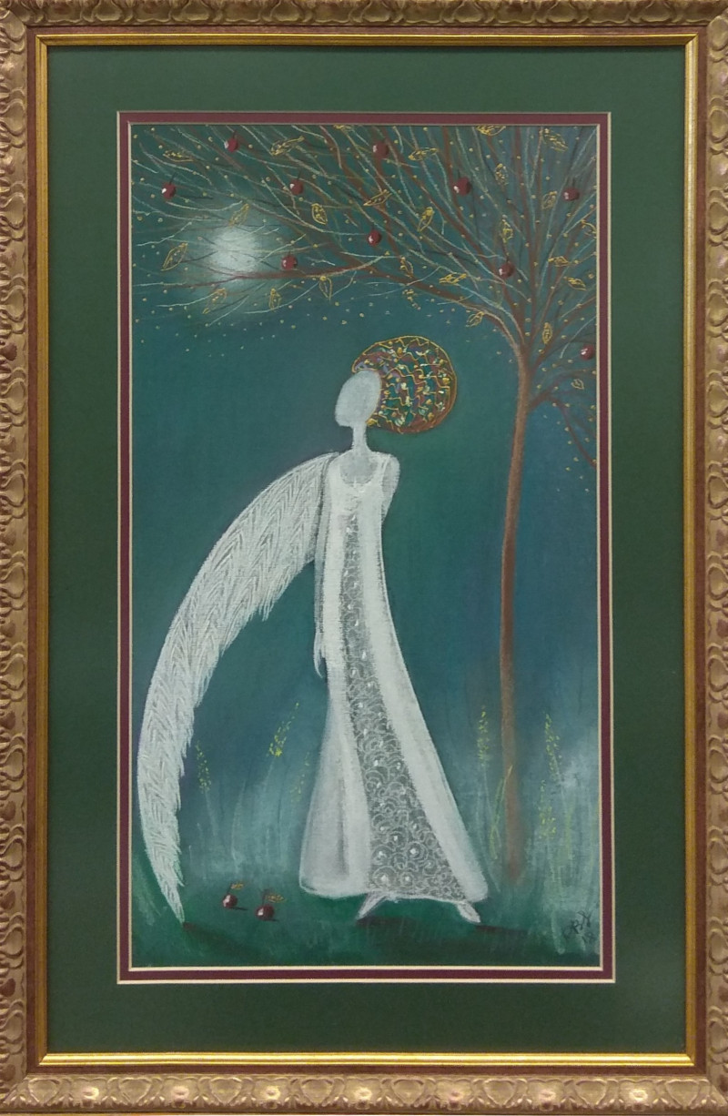 Flying original painting by Rima Sadauskienė. Angels