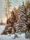 Ričardas Bidva tapytas paveikslas Žiemos rytas, Peizažai , paveikslai internetu