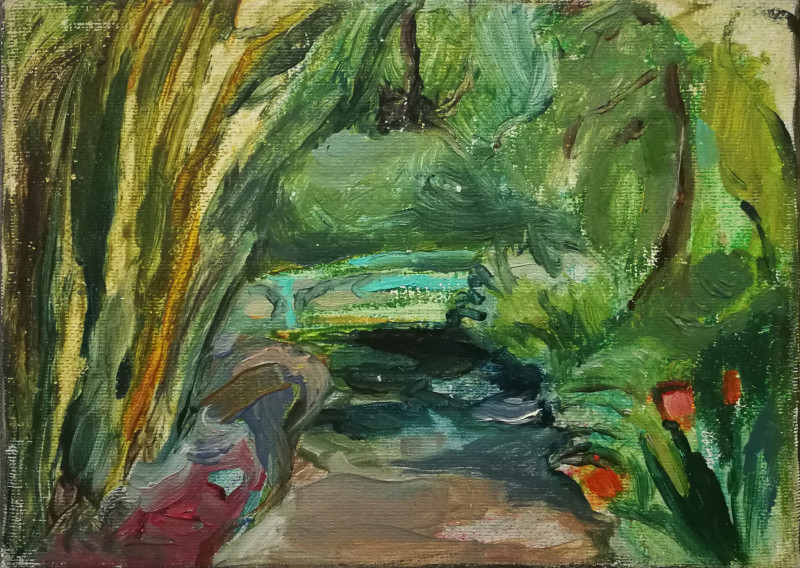 Rūta Eidukaitytė tapytas paveikslas Monet sodai, Abstrakti tapyba , paveikslai internetu
