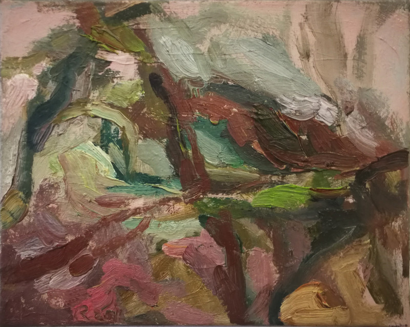 Rūta Eidukaitytė tapytas paveikslas Pro medžius, Abstrakti tapyba , paveikslai internetu