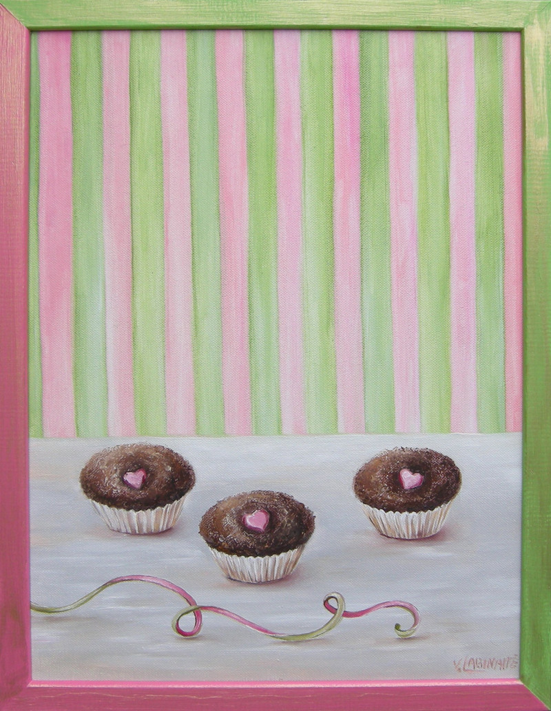 Chocolate Cupcakes original painting by Viktorija Labinaitė. For the kitchen