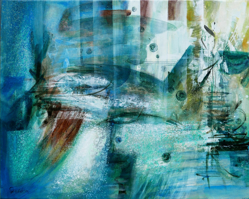 Skaidra Savickas tapytas paveikslas Vandens preliudas, Abstrakti tapyba , paveikslai internetu