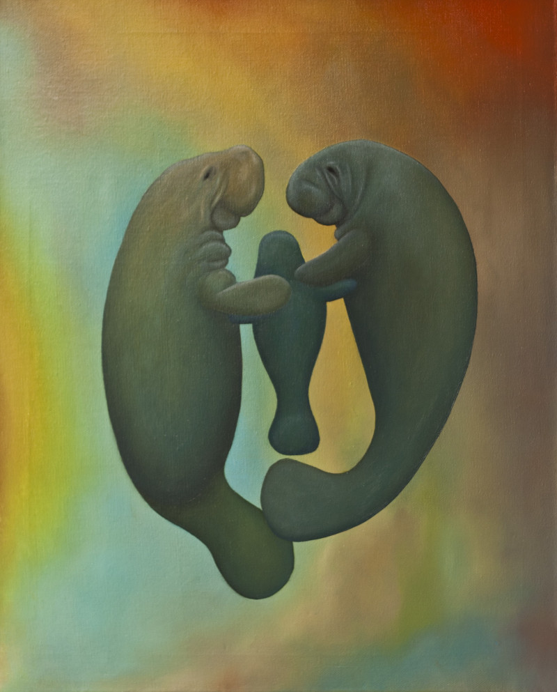Maksym Golovko tapytas paveikslas Manatees, Animalistiniai paveikslai , paveikslai internetu