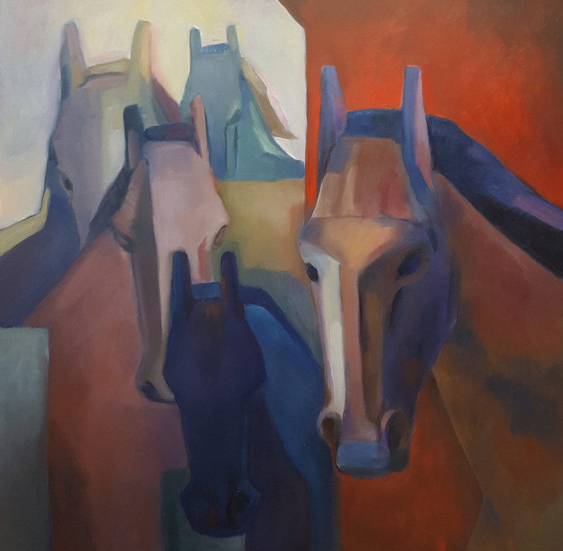 Irina Troma tapytas paveikslas Arkliai, Animalistiniai paveikslai , paveikslai internetu