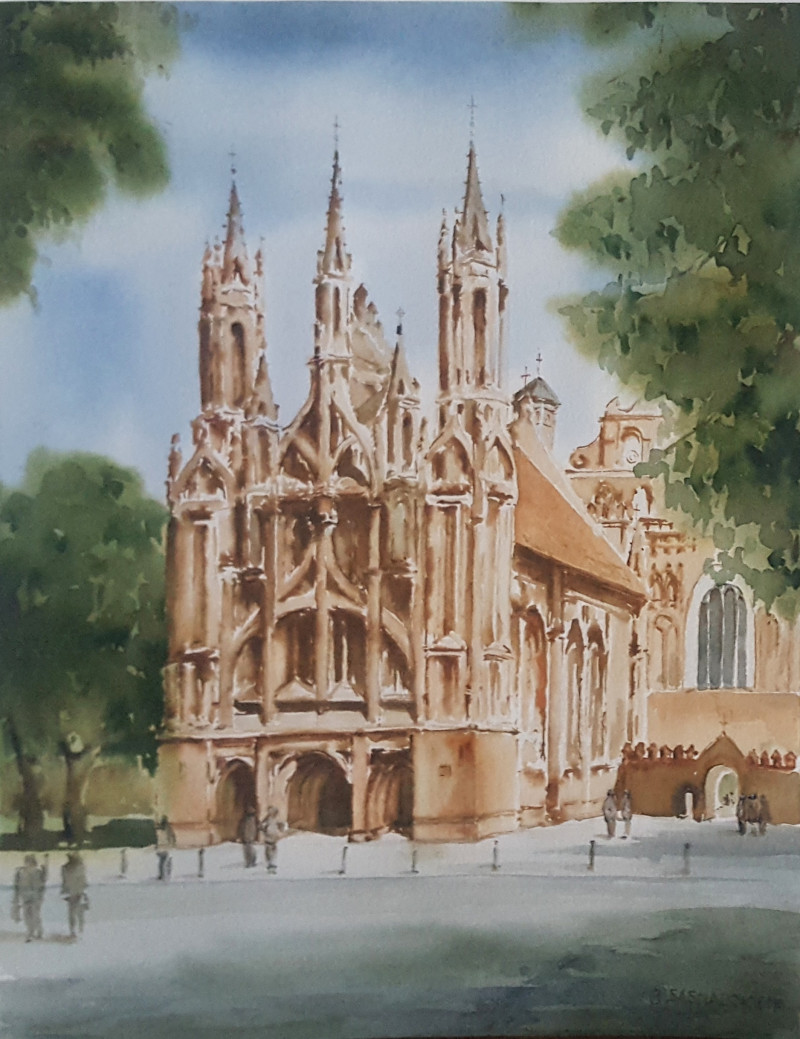Jūratė Sasnauskienė tapytas paveikslas Šv.Onos bažnyčia Vilniuje, Urbanistinė tapyba , paveikslai internetu