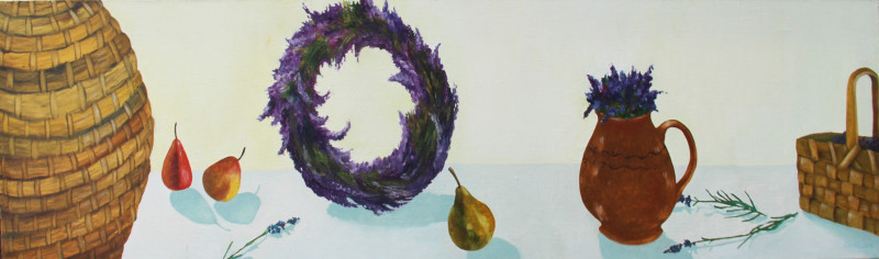 Still Life With Lavender original painting by Onutė Juškienė. Still Life For Kitchen