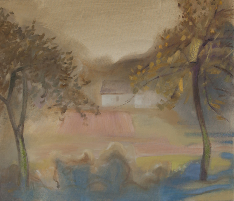 October landscape original painting by Vidmantas Jažauskas. Paintings With Autumn