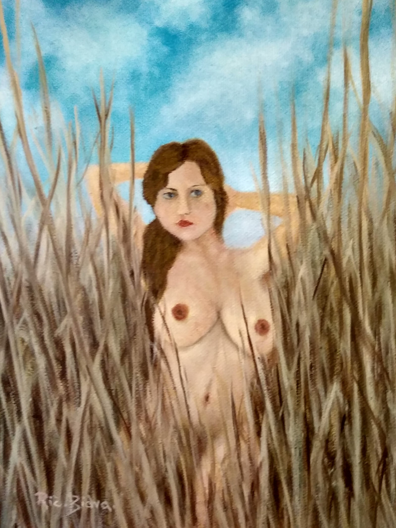 Ričardas Bidva tapytas paveikslas Prie ežero, NSFW kategorija , paveikslai internetu