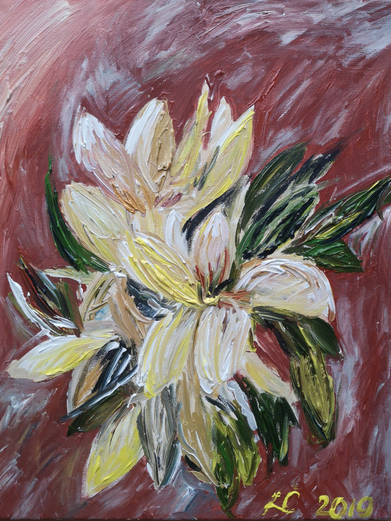 Bouquet original painting by Kristina Česonytė. Talk Of Flowers