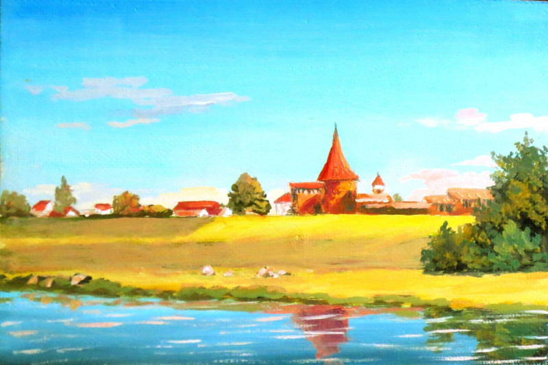 Petras Kardokas tapytas paveikslas Prie Kauno pilies, Peizažai , paveikslai internetu