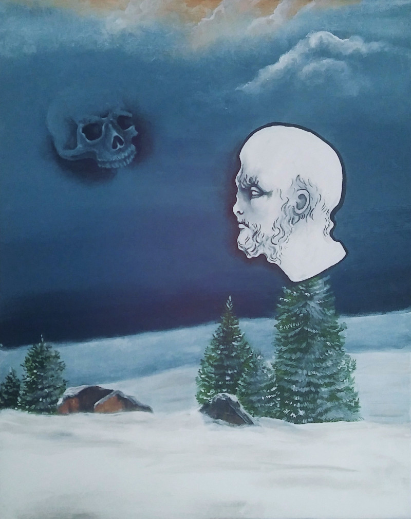 Silvija Pupelytė tapytas paveikslas Žiemos miegas / parama Ukrainai, Slava Ukraini , paveikslai internetu