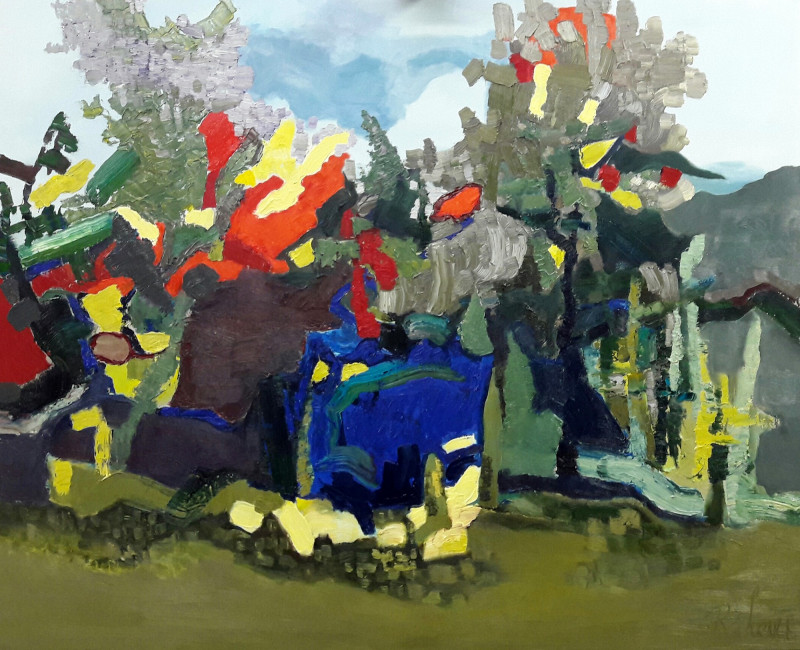 Rūta Levulienė tapytas paveikslas Drugeliai tik bunda, Abstrakti tapyba , paveikslai internetu