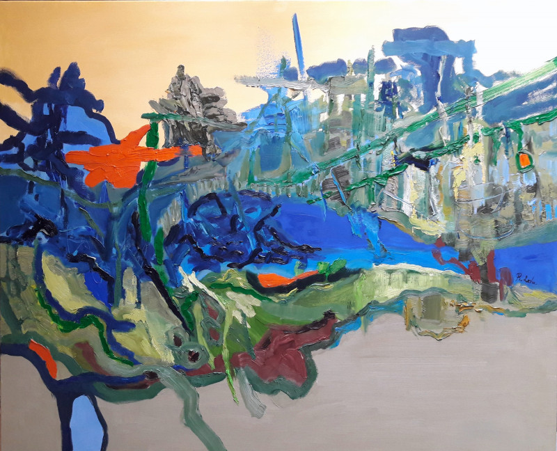Rūta Levulienė tapytas paveikslas Gegužės peizažas, Abstrakti tapyba , paveikslai internetu