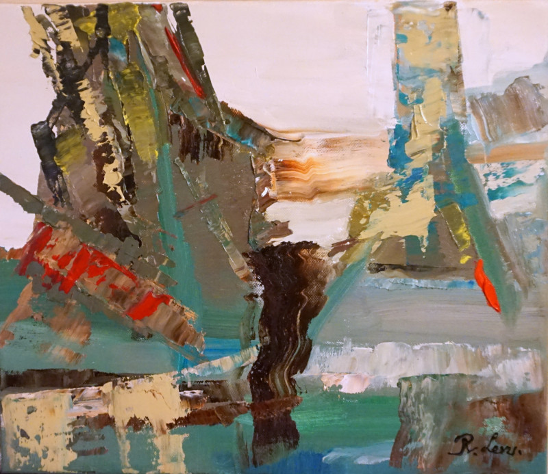 Rūta Levulienė tapytas paveikslas Takas prie ežero, Abstrakti tapyba , paveikslai internetu