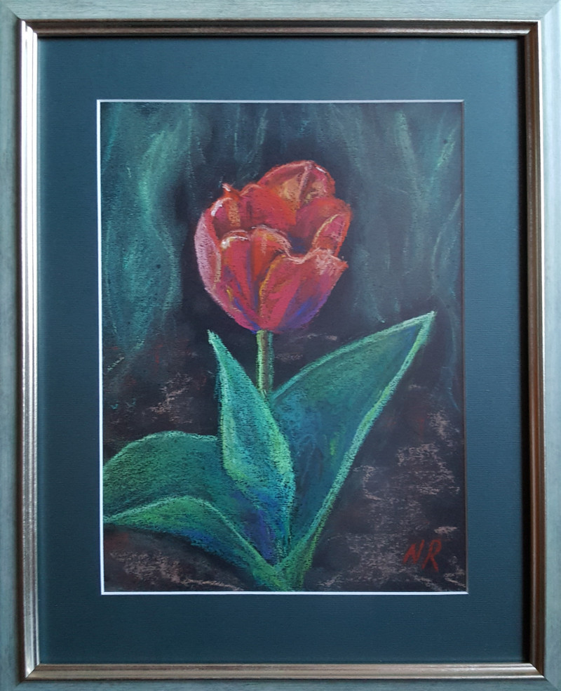 Tulip original painting by Natalija Ranceva. Miniature