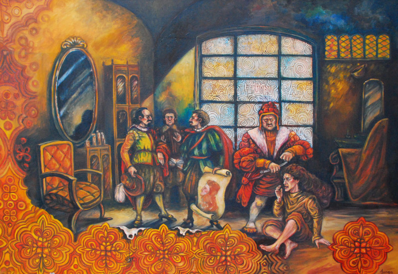 Jurga Povilaitienė tapytas paveikslas Kaltūnas, Tapyba su žmonėmis , paveikslai internetu