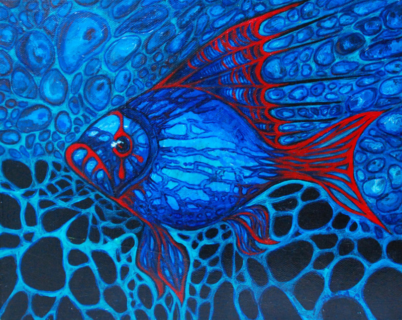 Blue Feeling original painting by Jurga Povilaitienė. Animalistic Paintings