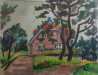 Kazys Abramavičius tapytas paveikslas Tomo Mano namas Nidoje , Akvarelė , paveikslai internetu