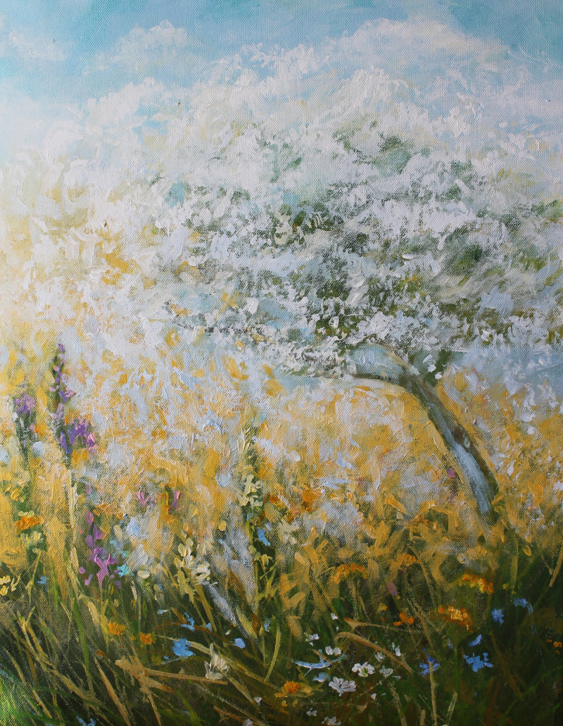 Apple tree original painting by Rasa Kondrusevičienė. Landscapes