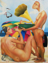 Arnoldas Švenčionis tapytas paveikslas Įvykis pajūryje, Paveikslai su vasara , paveikslai internetu