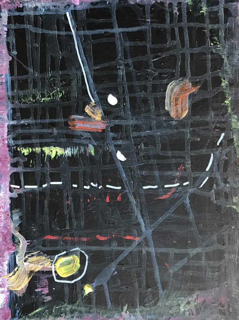 Birutė Paplauskaitė tapytas paveikslas Keista naktis, Tapyba akrilu , paveikslai internetu
