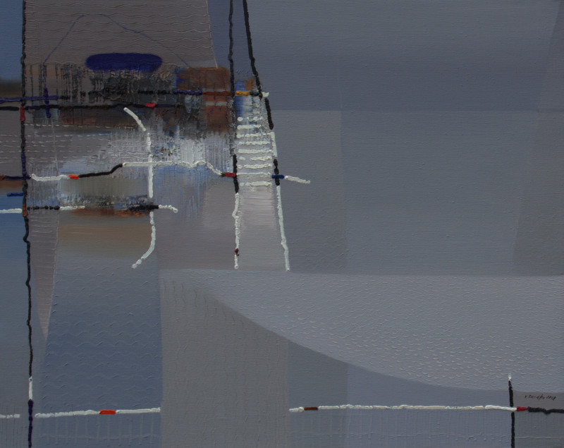Vidmantas Zarėka tapytas paveikslas Uostas, Linijos Menas , paveikslai internetu