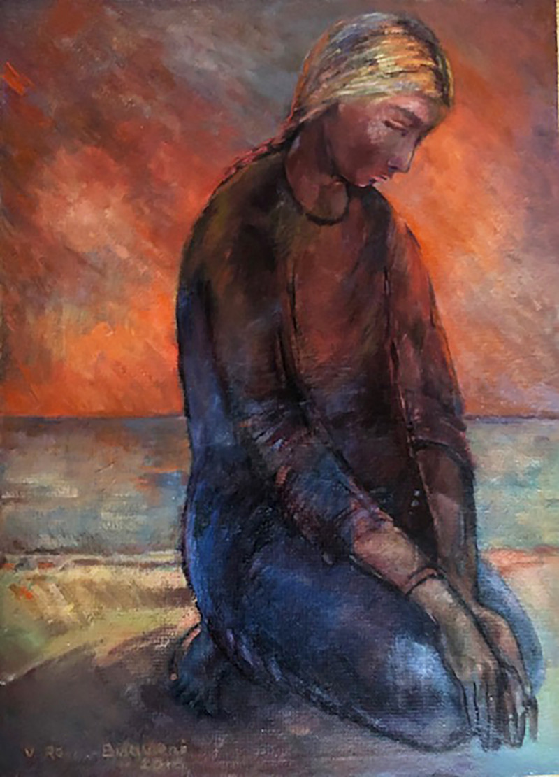 Girl original painting by Violeta Bulavienė. Paintings With People