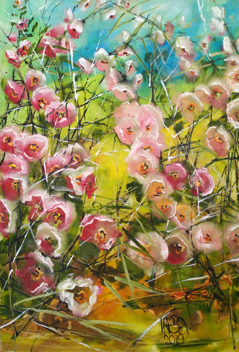 Inesa Škeliova tapytas paveikslas Malvos 15, Gėlės , paveikslai internetu