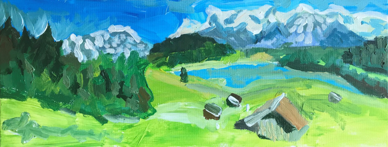Birutė Paplauskaitė tapytas paveikslas Alpės, Peizažai , paveikslai internetu