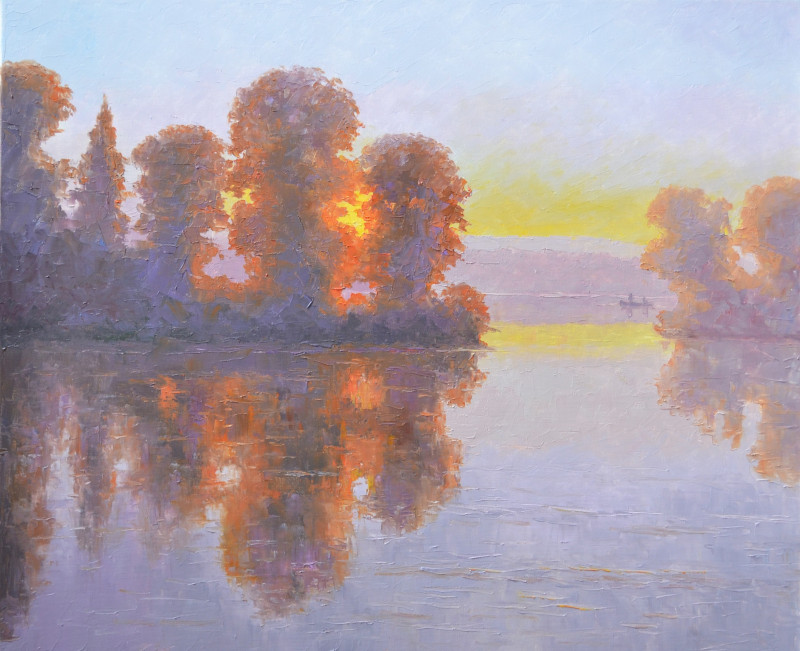 Rimantas Virbickas tapytas paveikslas Ežeras, Peizažai , paveikslai internetu