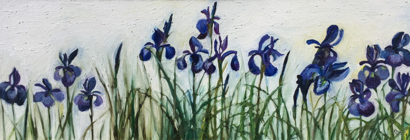 Onutė Juškienė tapytas paveikslas Irisiukai, Gėlės , paveikslai internetu