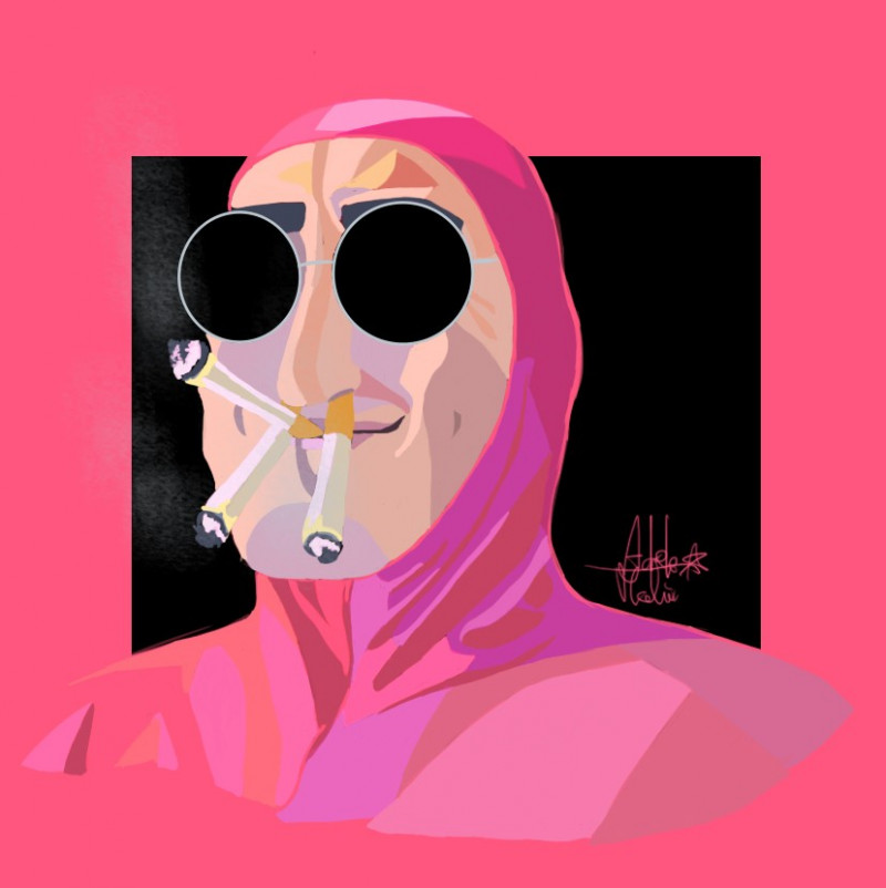 Pink Guy original painting by Adelė Malinauskaitė. Digital art