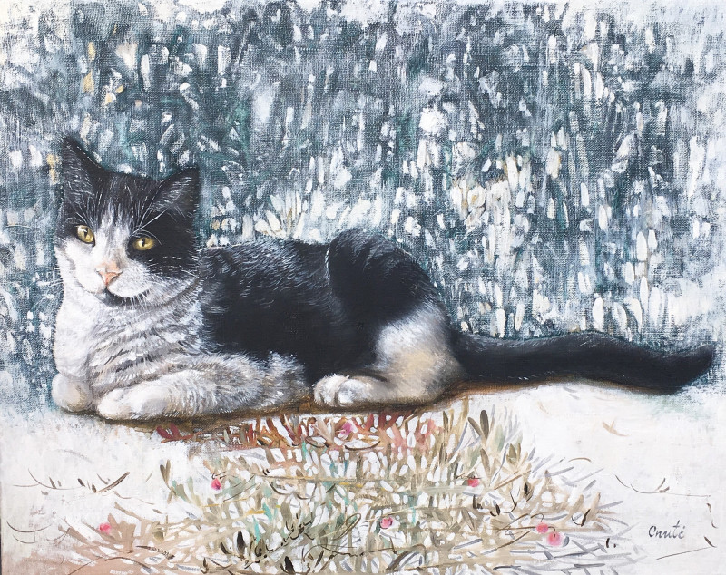 Onutė Juškienė tapytas paveikslas Katinas, Animalistiniai paveikslai , paveikslai internetu