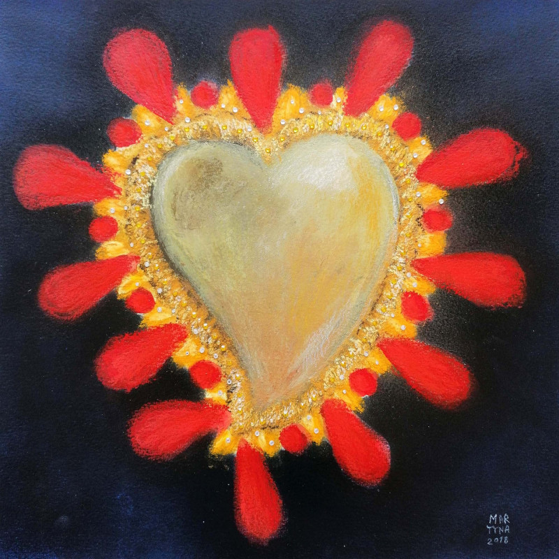 Martyna Jančaitytė tapytas paveikslas Širdis, Mados iliustracija , paveikslai internetu