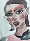 Agnė Laurinavičiūtė Liakienė tapytas paveikslas Paula, Mados iliustracija , paveikslai internetu