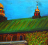 St. Mikaloye Church of the Old Believers original painting by Dalius Virbickas. Urbanistic - Cityscape