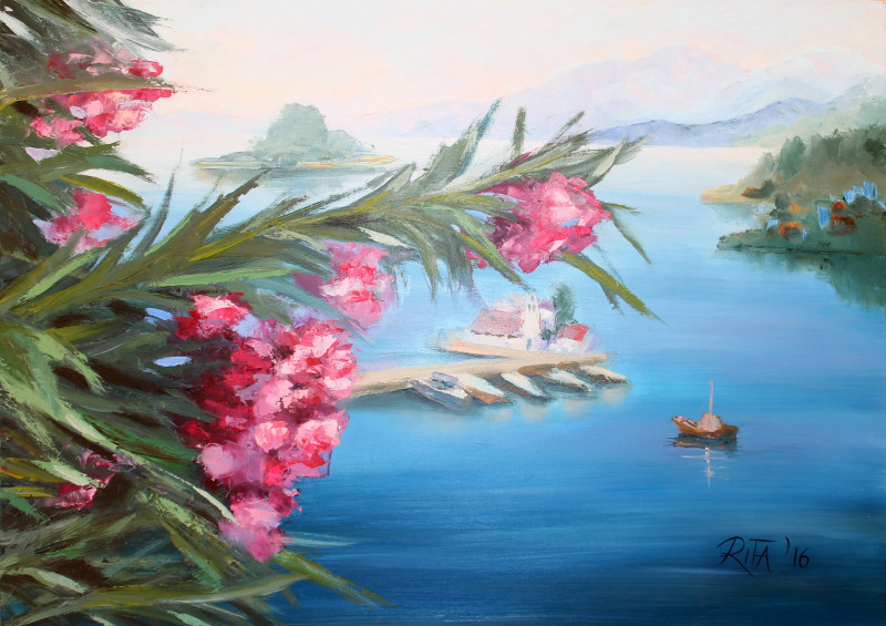 Journey. Greece Islands original painting by Rita Medvedevienė. Landscapes